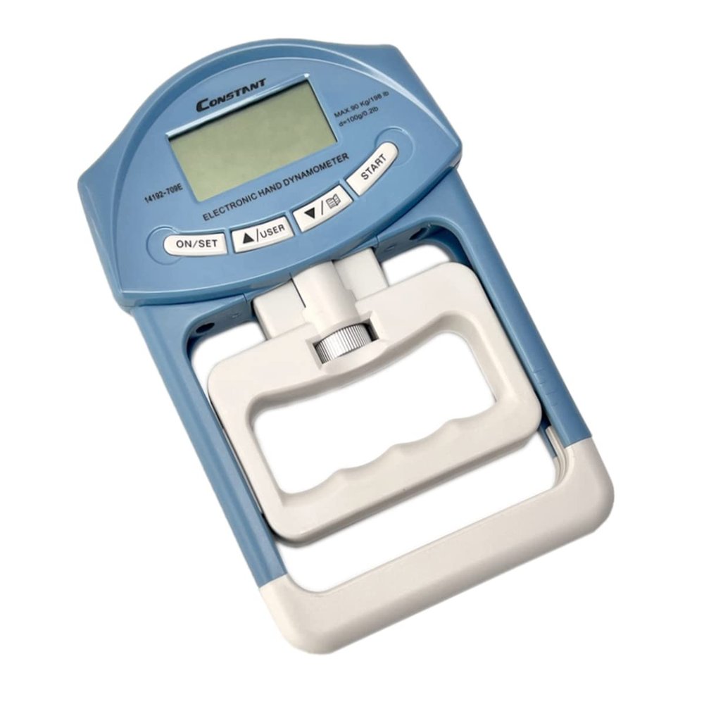 Constant 200 Lbs 90 Kgs Digital Hand Dynamometer Grip Strength Measurement Meter Auto Capturing Hand Grip Power (Blue)