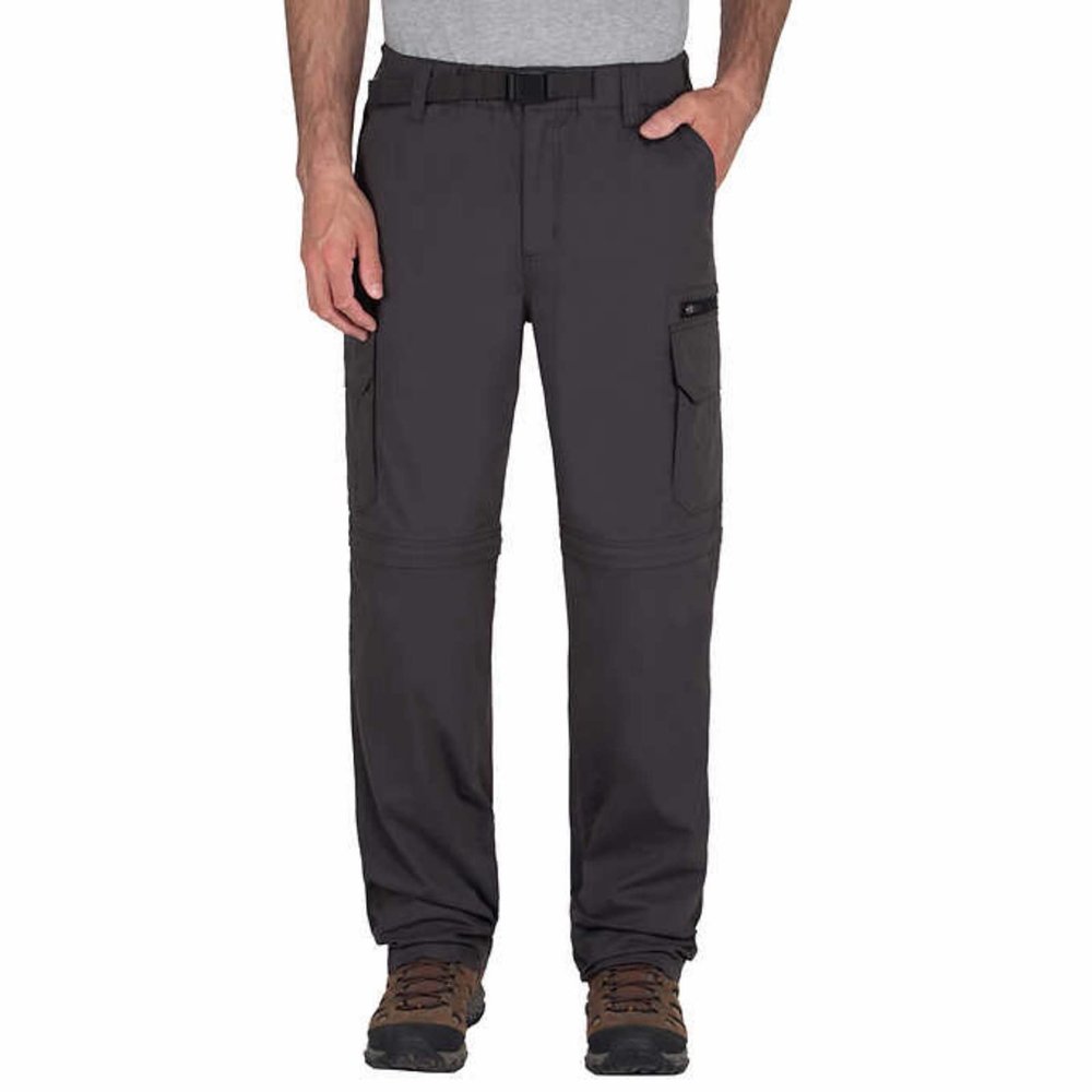 BC Clothing Men's Convertible Cargo Hiking Pants Shorts,(Size: 2X-Large x 32, Grey)