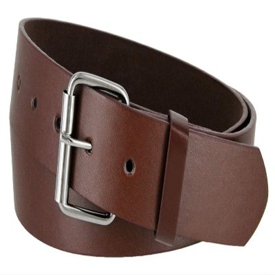 Belts.com B570 Mens Belt With Silver Roller Buckle Casual Jean Belt 1-1/2"(38mm) Wide (S, Brown)