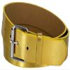 B570 Mens Belt With Silver Roller Buckle Casual Jean Belt 1-1/2"(38mm) Wide (S, Gold) view 1