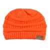 C.C Trendy Warm Chunky Soft Stretch Cable Knit Beanie Skully, Neon Orange view 4