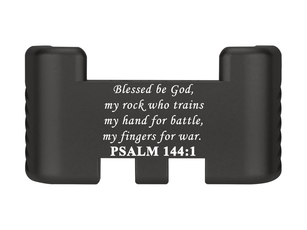 NDZ Performance Aluminum Slide Racker Assist Back Plate for Gen 1-5 Glock 17 19 19x 22 23 24 26 27 31 32 33 34 35 45 47 49, Improved Slide Grip, Black - Bible Psalm 144:1