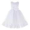 ekidsbridal Flower Petals Girl White Dress with Tiebow Wedding Pageant 302T 14 view 2