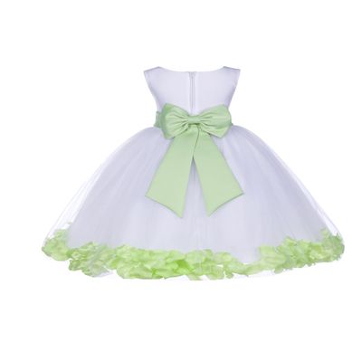 ekidsbridal Flower Petals Girl White Dress with Tiebow Wedding Pageant 302T 6