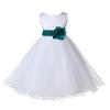 Wedding Pageant White Flower Girl Rattail Edge Tulle Flower Girl Dress 829s m view 1