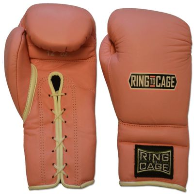Japanese Style Training Boxing Gloves 2.0 - Hook&Loop or Lace-Up - 12oz, 14oz, 16oz, 18oz - 9 Colors to Choose (Pink, 12oz Lace-up)