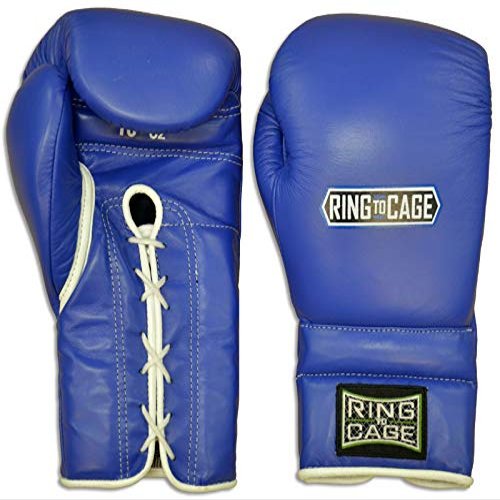 Japanese Style Training Boxing Gloves 2.0 - Hook&Loop or Lace-Up - 12oz, 14oz, 16oz, 18oz - 9 Colors to Choose (Blue, 12oz Lace-up)