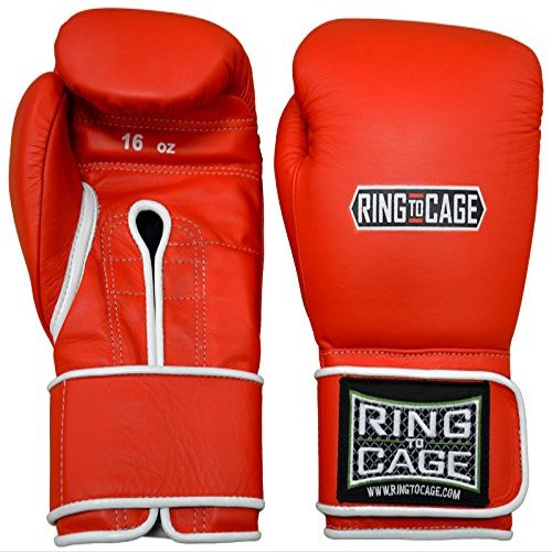 Japanese Style Training Boxing Gloves 2.0 - Hook&Loop or Lace-Up - 12oz, 14oz, 16oz, 18oz - 9 Colors to Choose (Red, 16oz Hook&Loop)