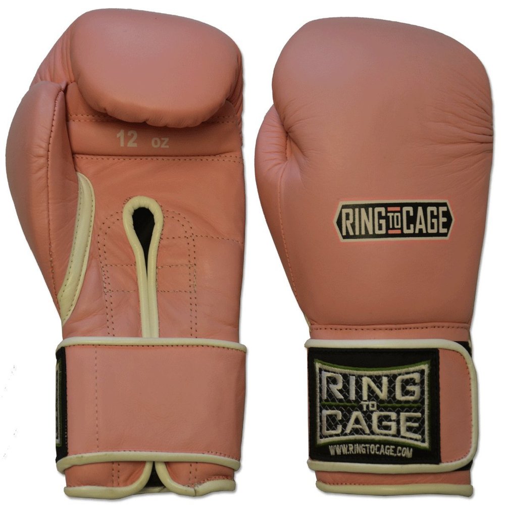 Japanese Style Training Boxing Gloves 2.0 - Hook&Loop or Lace-Up - 12oz, 14oz, 16oz, 18oz - 9 Colors to Choose (Pink, 12oz Hook&Loop)