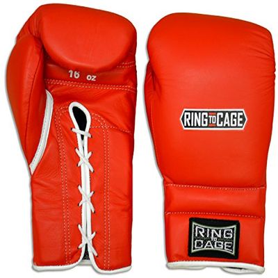 Japanese Style Training Boxing Gloves 2.0 - Hook&Loop or Lace-Up - 12oz, 14oz, 16oz, 18oz - 9 Colors to Choose (Red, 12oz Lace-up)