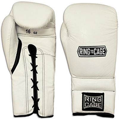 Japanese Style Training Boxing Gloves 2.0 - Hook&Loop or Lace-Up - 12oz, 14oz, 16oz, 18oz - 9 Colors to Choose (White, 12oz Lace-up)