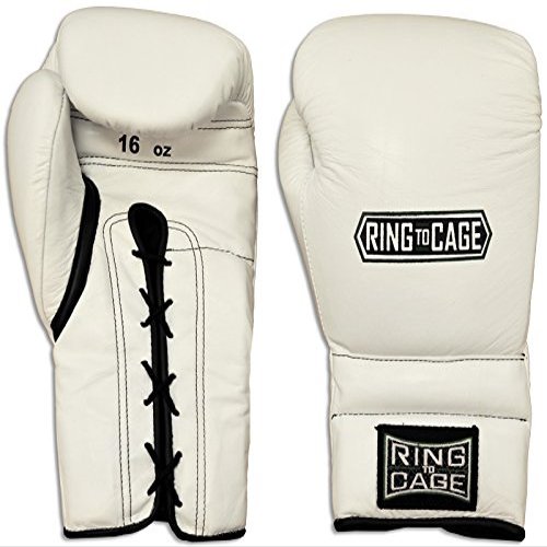 Japanese Style Training Boxing Gloves 2.0 - Hook&Loop or Lace-Up - 12oz, 14oz, 16oz, 18oz - 9 Colors to Choose (White, 12oz Lace-up)