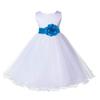Wedding Pageant White Flower Girl Rattail Edge Tulle Flower Girl Dress 829s m view 1