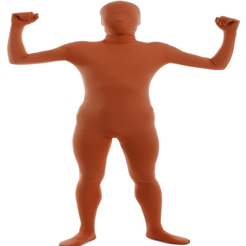 VSVO Men's and Women's Second Skin Zentai Full Bodysuit Costume (Brown, XX-Large)