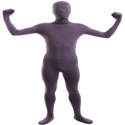 VSVO Men's and Women's Second Skin Zentai Full Bodysuit Costume (Dark Grey, Kids Medium)