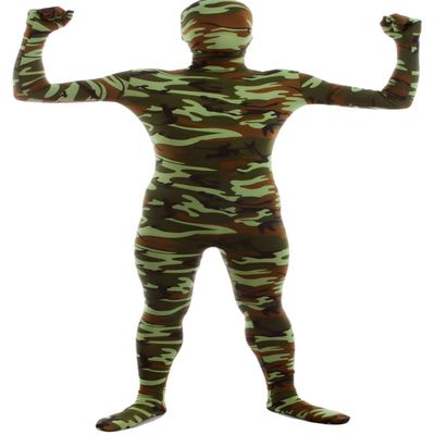 VSVO Men's and Women's Second Skin Zentai Full Bodysuit Costume (Large, Camo Green)