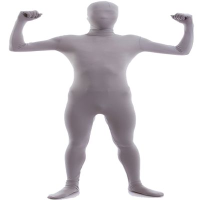 VSVO Men's and Women's Second Skin Zentai Full Bodysuit Costume (Grey, Large)