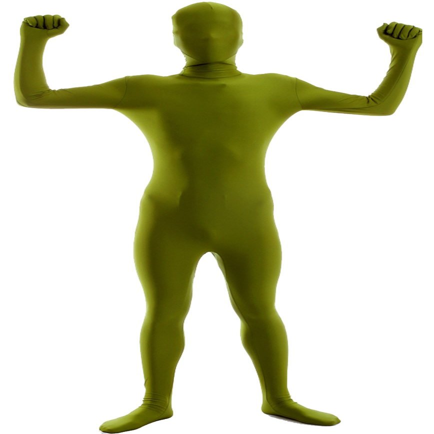 VSVO Men's and Women's Second Skin Zentai Full Bodysuit Costume (Dark Green, X-Large)