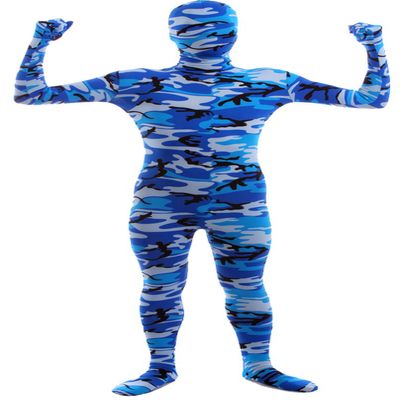 VSVO Men's and Women's Second Skin Zentai Full Bodysuit Costume (XX-Large, Camo Blue)