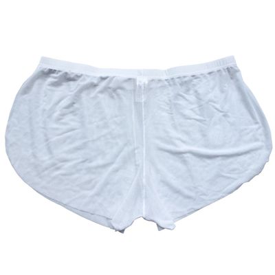 YiZYiF Men's Mesh Boxer Briefs Underwear Transparent Shorts White Medium