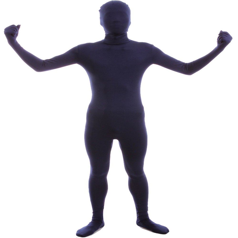 VSVO Men's and Women's Second Skin Zentai Full Bodysuit Costume (Navy, Kids Small)