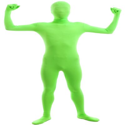 VSVO Men's and Women's Second Skin Zentai Full Bodysuit Costume (Light Green, Small)