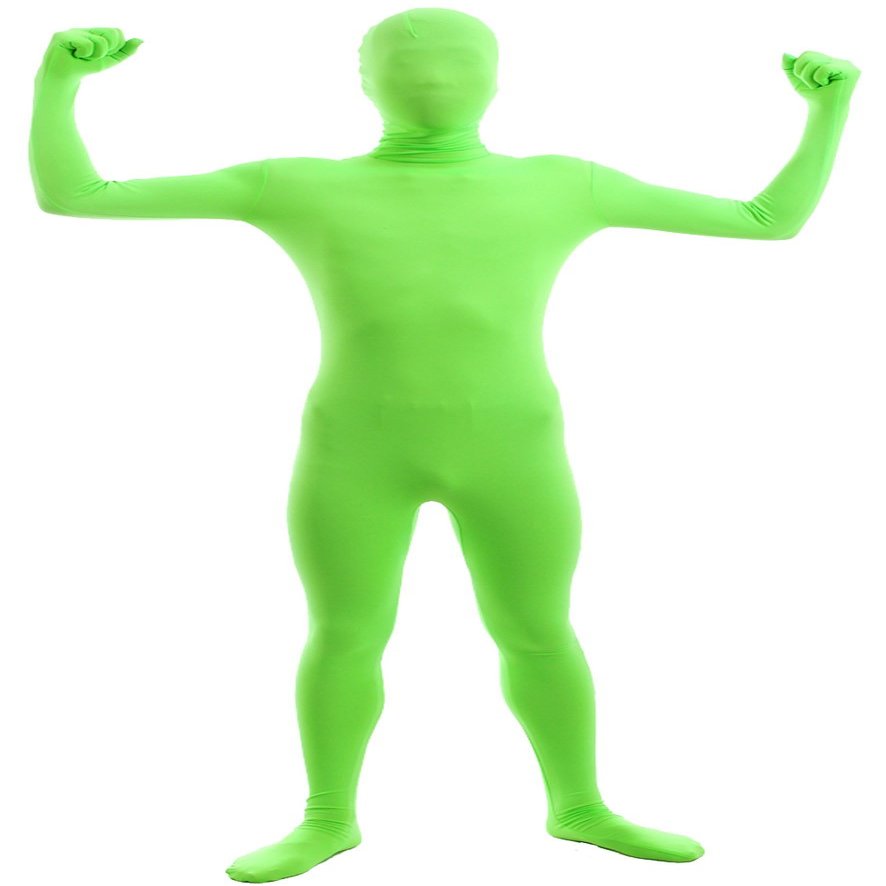 VSVO Men's and Women's Second Skin Zentai Full Bodysuit Costume (Light Green, Small)