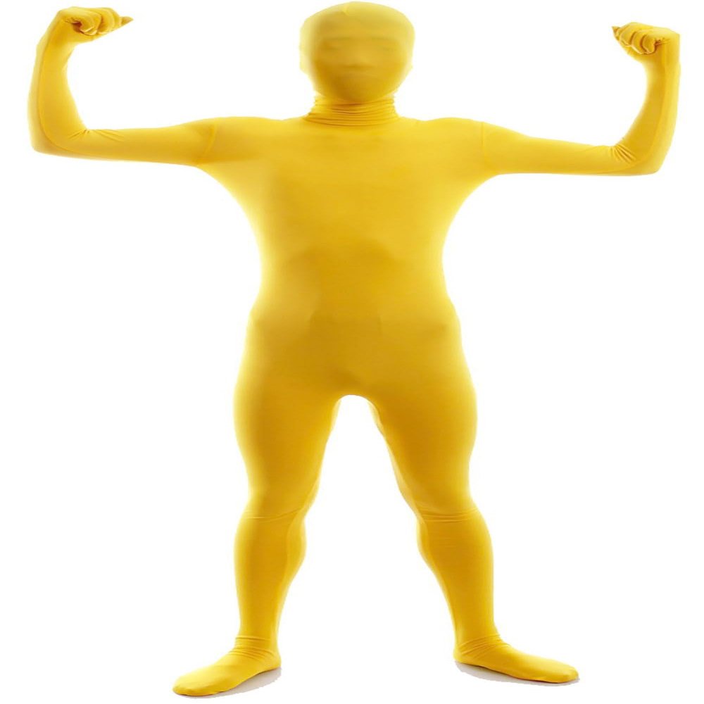 VSVO Men's and Women's Second Skin Zentai Full Bodysuit Costume (Lemon Yellow, Medium)