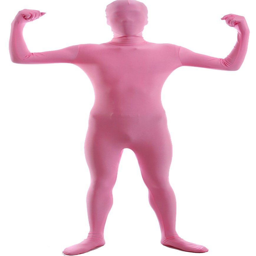 VSVO Men's and Women's Second Skin Zentai Full Bodysuit Costume (Pink, Medium)