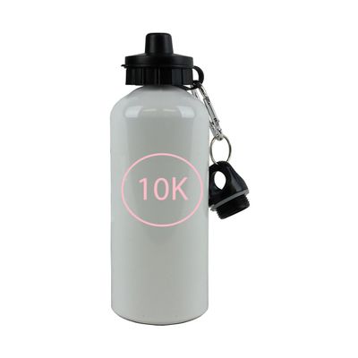 Engraved Cases Personalized 10K Race Runner Aluminum White Finish 20 Ounce 600ML Sport Water Bottle Gift (Pink)