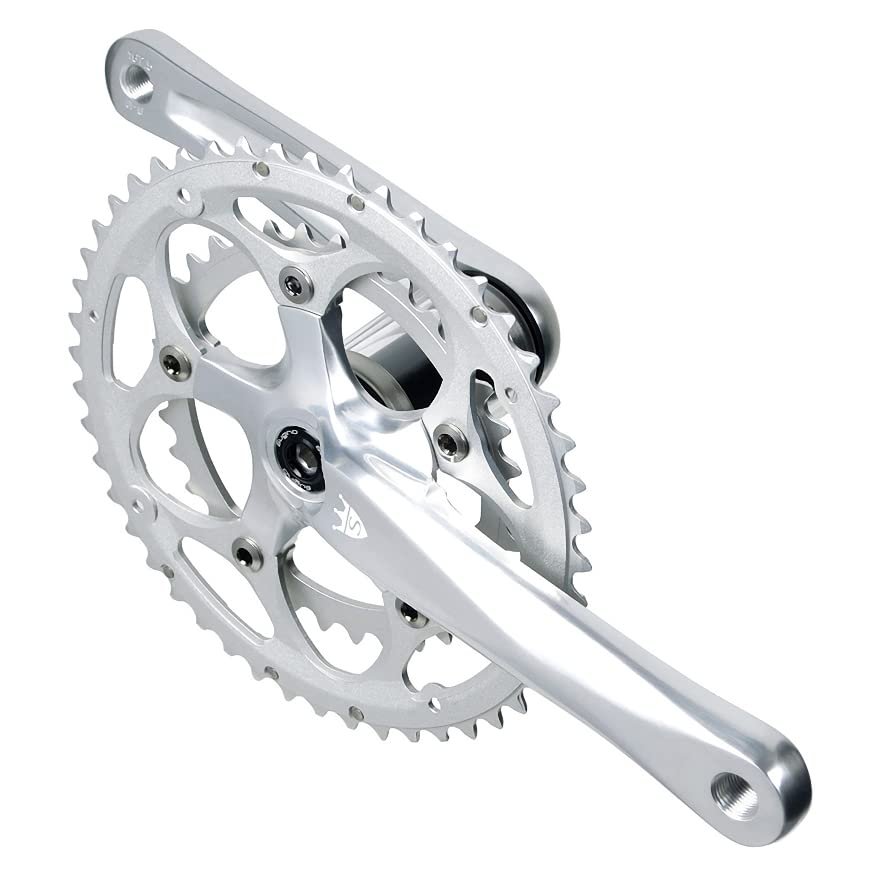 SUGINO EXP110-601D W PF30 ST Chain Wheel Set, 2.0 x 1.4 inches (52 x 36 mm), 6.8 inches (172.5 mm), Silver