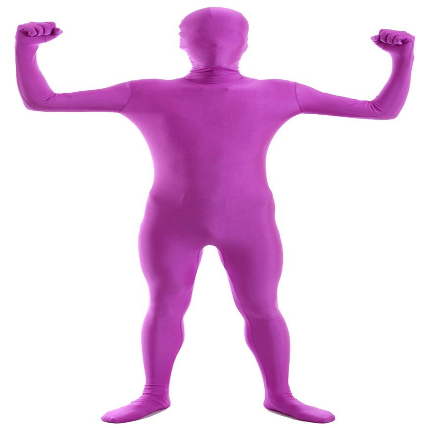 VSVO Men's and Women's Second Skin Zentai Full Bodysuit Costume (Purple Red, Kids Medium)