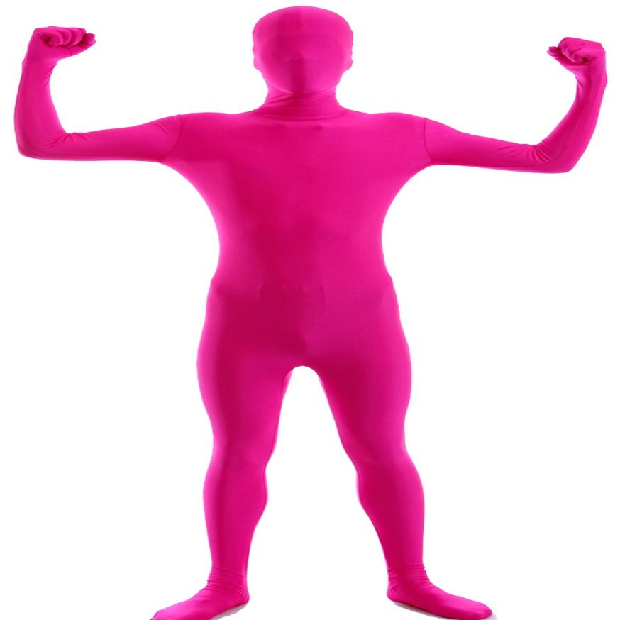 VSVO Men's and Women's Second Skin Zentai Full Bodysuit Costume (Rose Red, Kids Large)