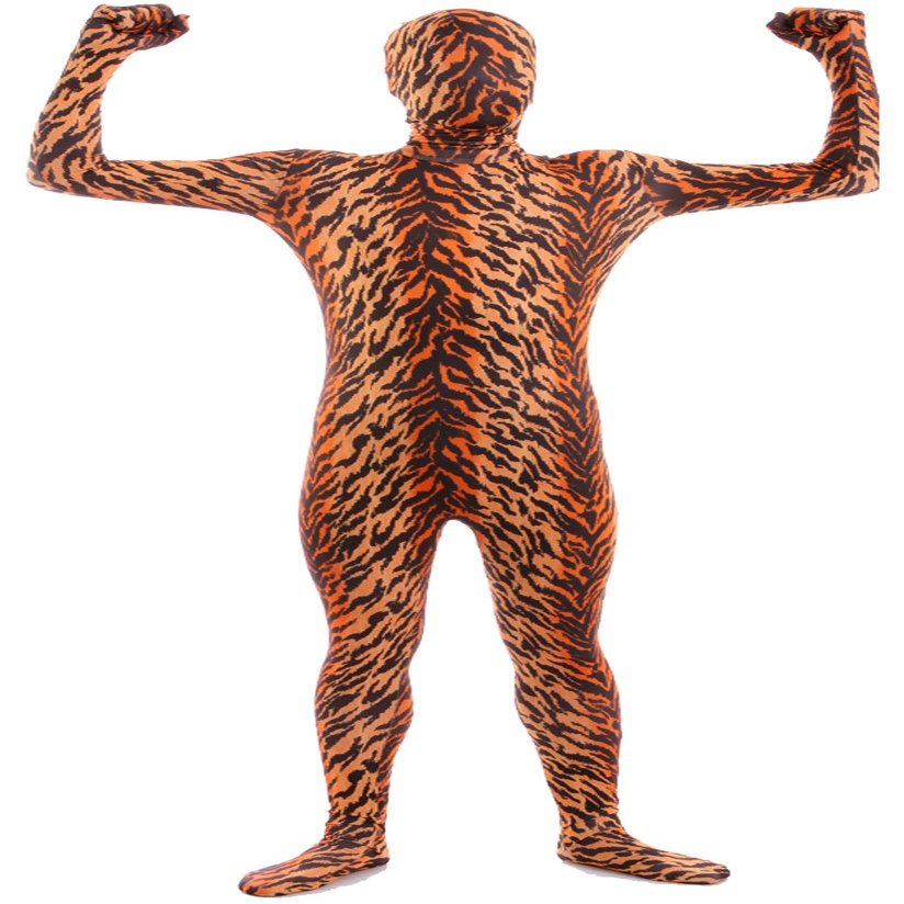 VSVO Men's and Women's Second Skin Zentai Full Bodysuit Costume (Medium, Tiger)