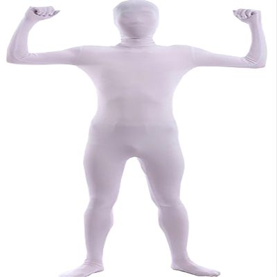 VSVO Men's and Women's Second Skin Zentai Full Bodysuit Costume (White, Large)