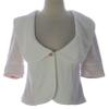 priorities Women's Terry Cloth Cropped Jacket Sz Medium White view 1