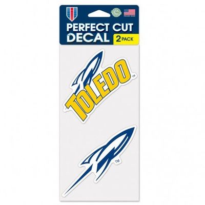 NCAA University of Toledo Perfect Cut Decal (Set of 2), 4" x 4"