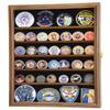 sfDisplay.com,LLC. 56 Challenge Coin Display Case Cabinet - Fully Adjustable Shelves - Larger Coins - 98% UV Protection (Walnut Finish) view 1