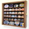 sfDisplay.com,LLC. 56 Challenge Coin Display Case Cabinet - Fully Adjustable Shelves - Larger Coins - 98% UV Protection (Walnut Finish) view 3
