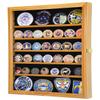 sfDisplay.com,LLC. 56 Challenge Coin Display Case Cabinet - Fully Adjustable Shelves - Larger Coins - 98% UV Protection (Oak Finish) view 1