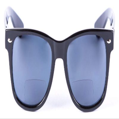 Classic Style Bifocal Reading Sunglasses for Men and Women, Outdoor Sun Readers - Hard Carrying Case Included (Black 2.5)