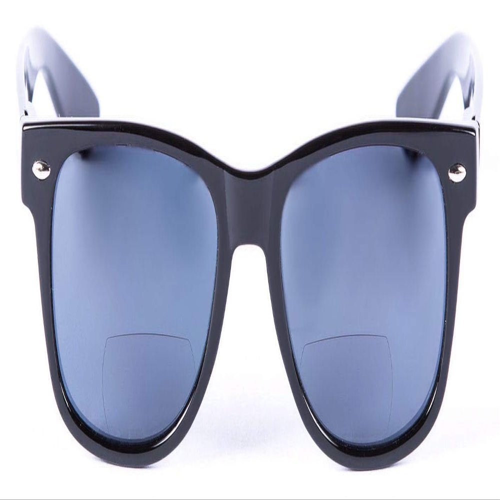 Classic Style Bifocal Reading Sunglasses for Men and Women, Outdoor Sun Readers - Hard Carrying Case Included (Black 2.5)