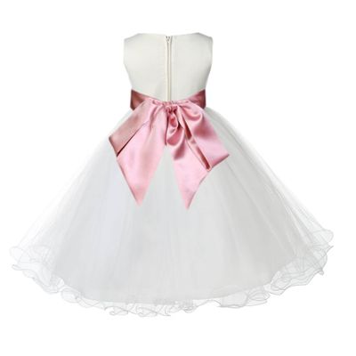 Wedding Pageant Ivory Flower Girl Rattail Edge Tulle Flower Girl Dress 829s 12