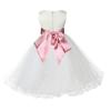 Wedding Pageant Ivory Flower Girl Rattail Edge Tulle Flower Girl Dress 829s 12 view 1
