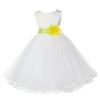 Wedding Pageant Ivory Flower Girl Rattail Edge Tulle Flower Girl Dress 829s 4 view 2