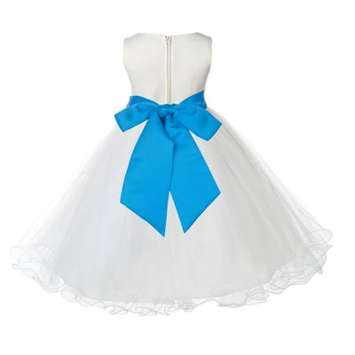 Wedding Pageant Ivory Flower Girl Rattail Edge Tulle Flower Girl Dress 829s 12