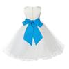 Wedding Pageant Ivory Flower Girl Rattail Edge Tulle Flower Girl Dress 829s 12 view 1
