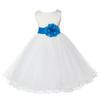Wedding Pageant Ivory Flower Girl Rattail Edge Tulle Flower Girl Dress 829s 12 view 2