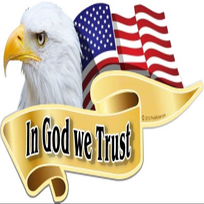 ProSticker 906L10 (Lot of 10) 3" X 6" American Pride Series in God We Trust Bald Eagle Decal Sticker