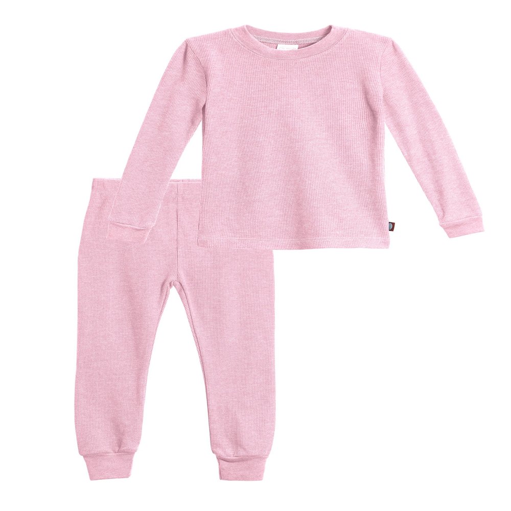 Made in USA Little Girls Thermal Underwear Set Perfect for Sensitive Skin SPD Sensory Friendly Base Layer Thermal Wear Cotton Ski Clothing for Kids Comfortable Ultra Soft, Bright Light Pink- 3T